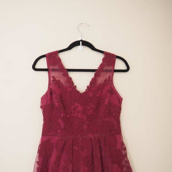 !! Anthropologie Yoana Baraschi Black Cherry Ersalina Sleeveless Lace Dress - Picture 4 of 8